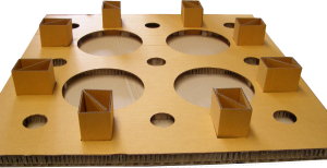 A paper tray to accommodate audio speakers